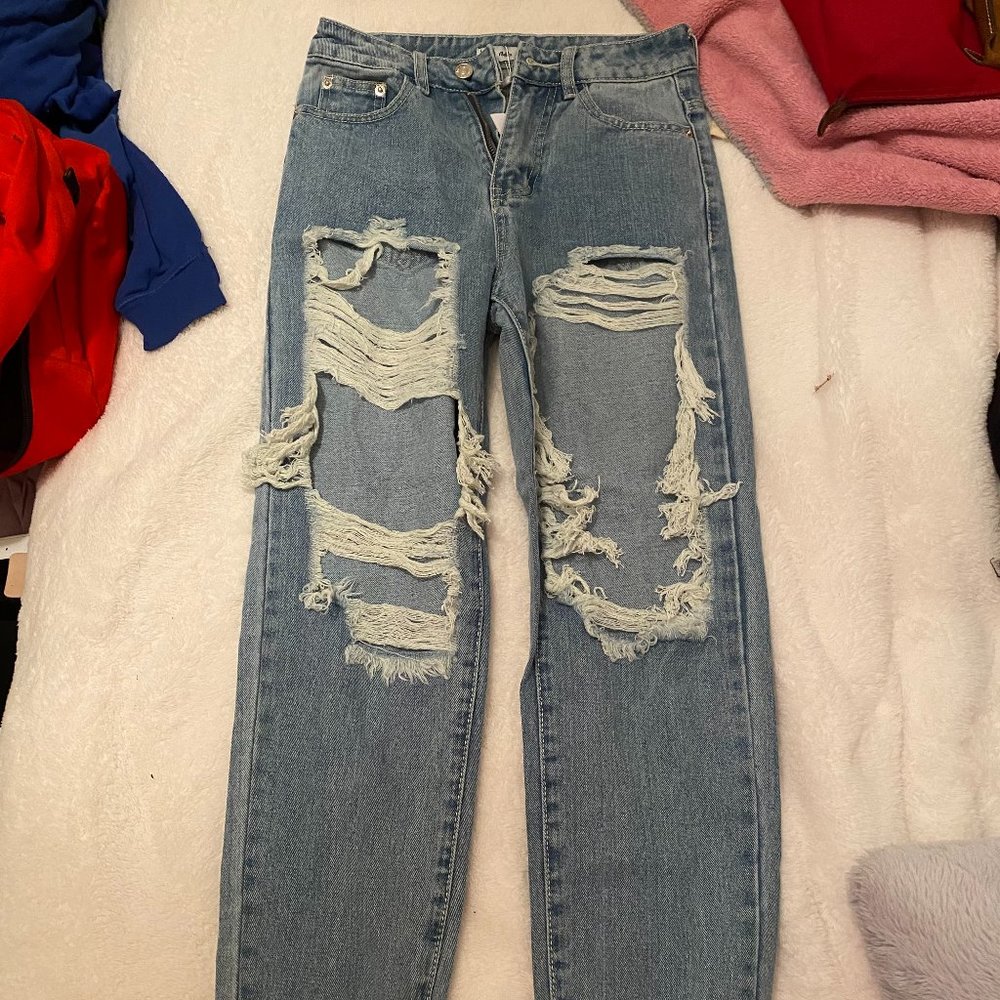 adika ripped mom jeans